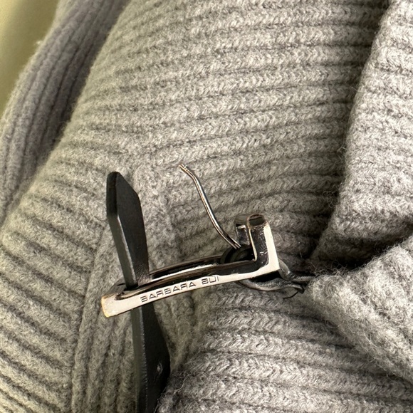 👚Barbara Bui Tricot Zippers Knit Cardigan/sweater Belts Grey 100% Wool si… - Picture 16 of 16